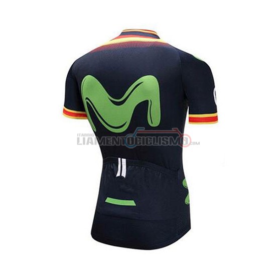 Abbigliamento Ciclismo Movistar Manica Corta 2018 Campione Spagna